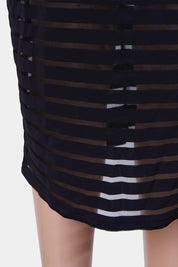 Forever New Black Semi Sheer Pencil Skirt