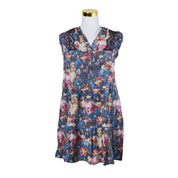 Sandro Paris Multi Floral Sleeveless Lace Insert Dress
