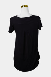 WITCHERY Black Long Stretch Short Sleeve Top