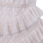 BCBG Cream Lace Long Sleeve Frill Dress