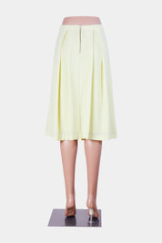 Forever New Fluoro Yellow Box Pleat MIdi Skirt