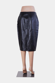 WITCHERY Black PU Pencil Skirt