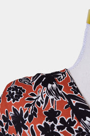 WITCHERY Orange and Black Pattern Sleeveless Blouse