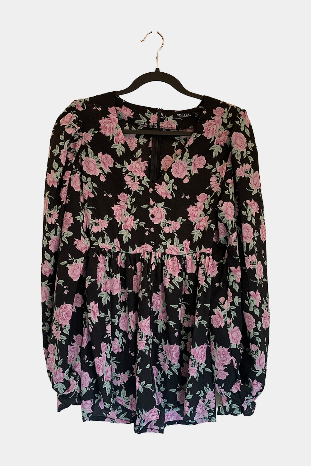 Nasty Gal Black Floral Romper