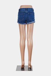 Assorted Brands Blue Cuffed Denim Shorts