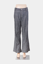MOONWOMEN Grey Low Rise Utility Pants