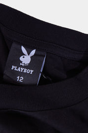 PLAYBOY Black Embroidered Logo T Shirt