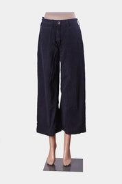 GLASSONS Black High Waisted Cotton Trousers