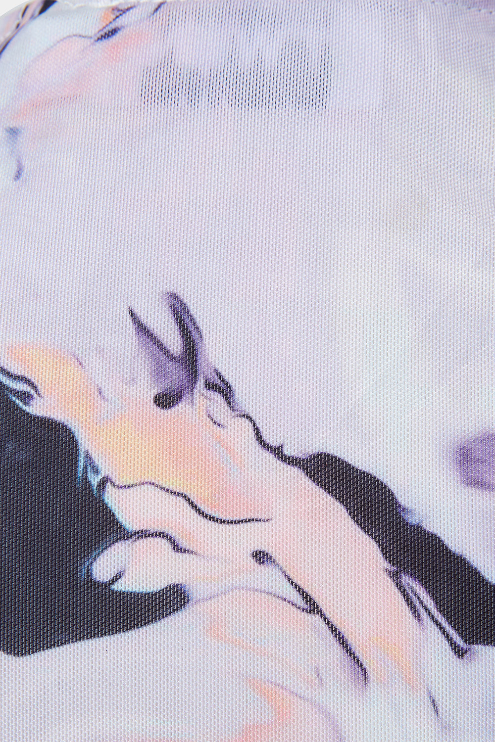 TWINN Purple Marble Print Mesh T Shirt