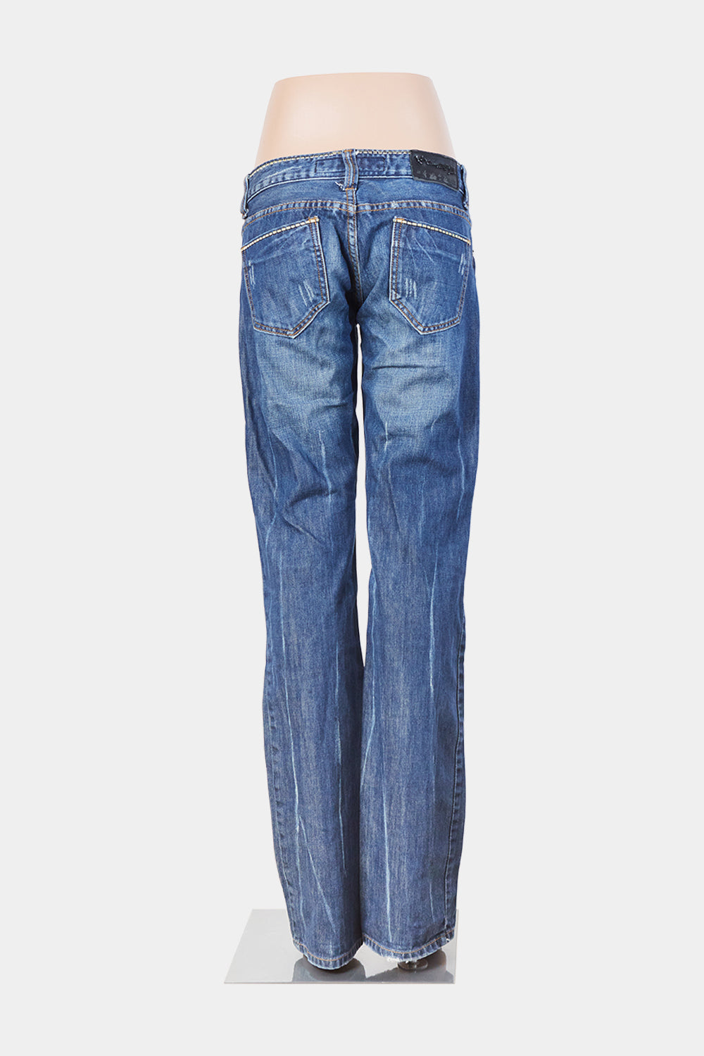 Cherry Diffusion Blue Low Rise Distressed Jeans