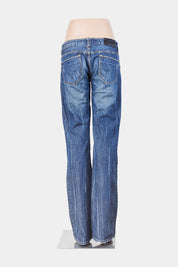 Cherry Diffusion Blue Low Rise Distressed Jeans