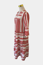 Kaja Clothing White And Red Dress