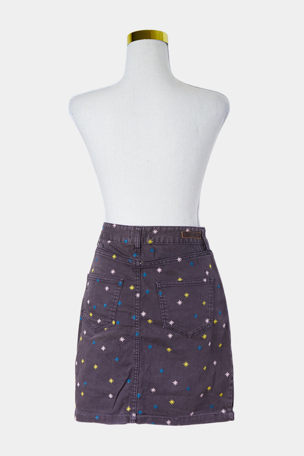GORMAN Purple and Print Denim Skirt