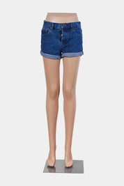 Assorted Brands Blue Cuffed Denim Shorts