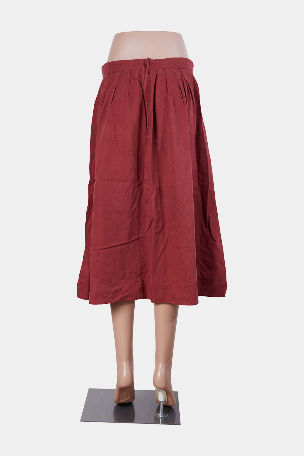 GORMAN Red Pleated Midi Skirt
