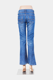 Denim Collection By Mim Blue Low Rise Double Button Jeans