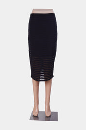 Forever New Black Semi Sheer Pencil Skirt