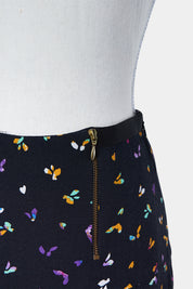 KOOKAI Navy Print Zip Detail Skirt