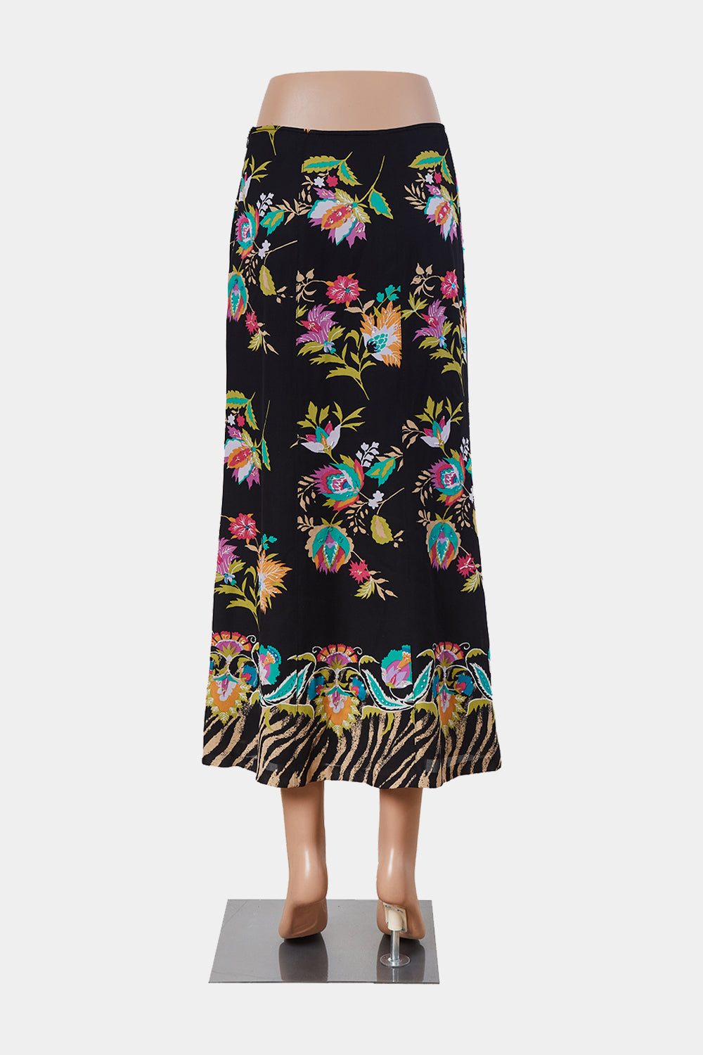 Peck And Peck Collection Black Floral Sequinned Midi Skirt
