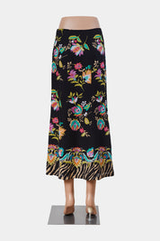 Peck And Peck Collection Black Floral Sequinned Midi Skirt