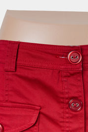 Trent Nathan Red Button Down Midi Skirt