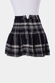 FACTORIE Black and White Tartan Skater Skirt