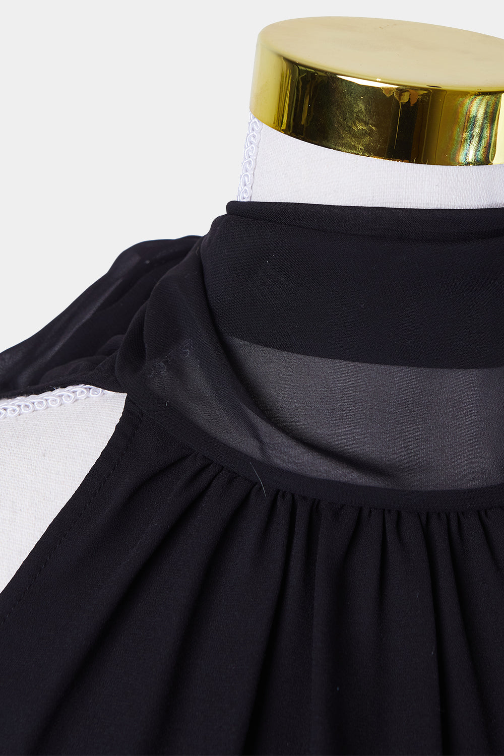 PORTMANS Black High Neck Tie Back Blouse