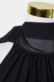 PORTMANS Black High Neck Tie Back Blouse