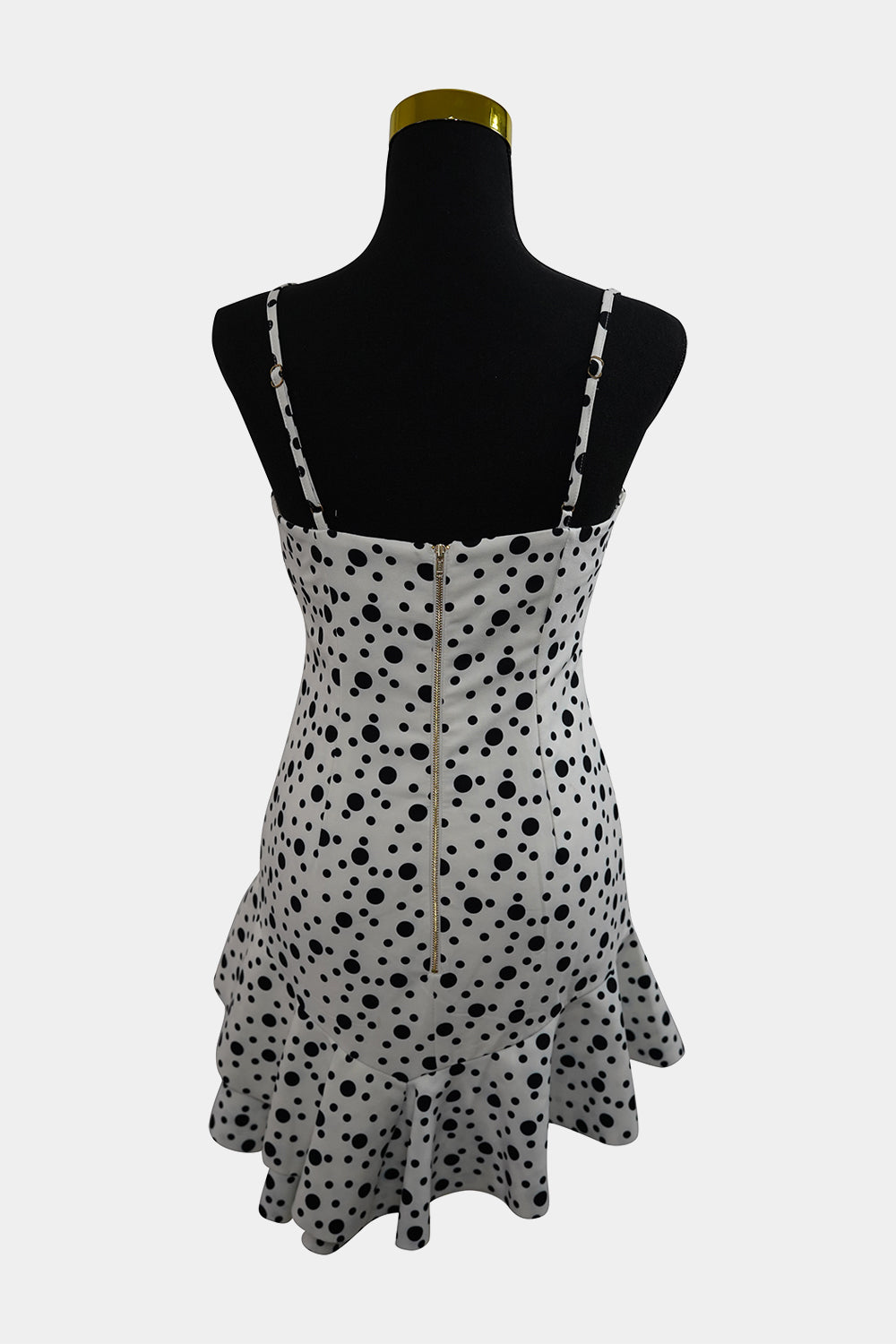 PILGRIM White, Black Polka Dot Frill Dress