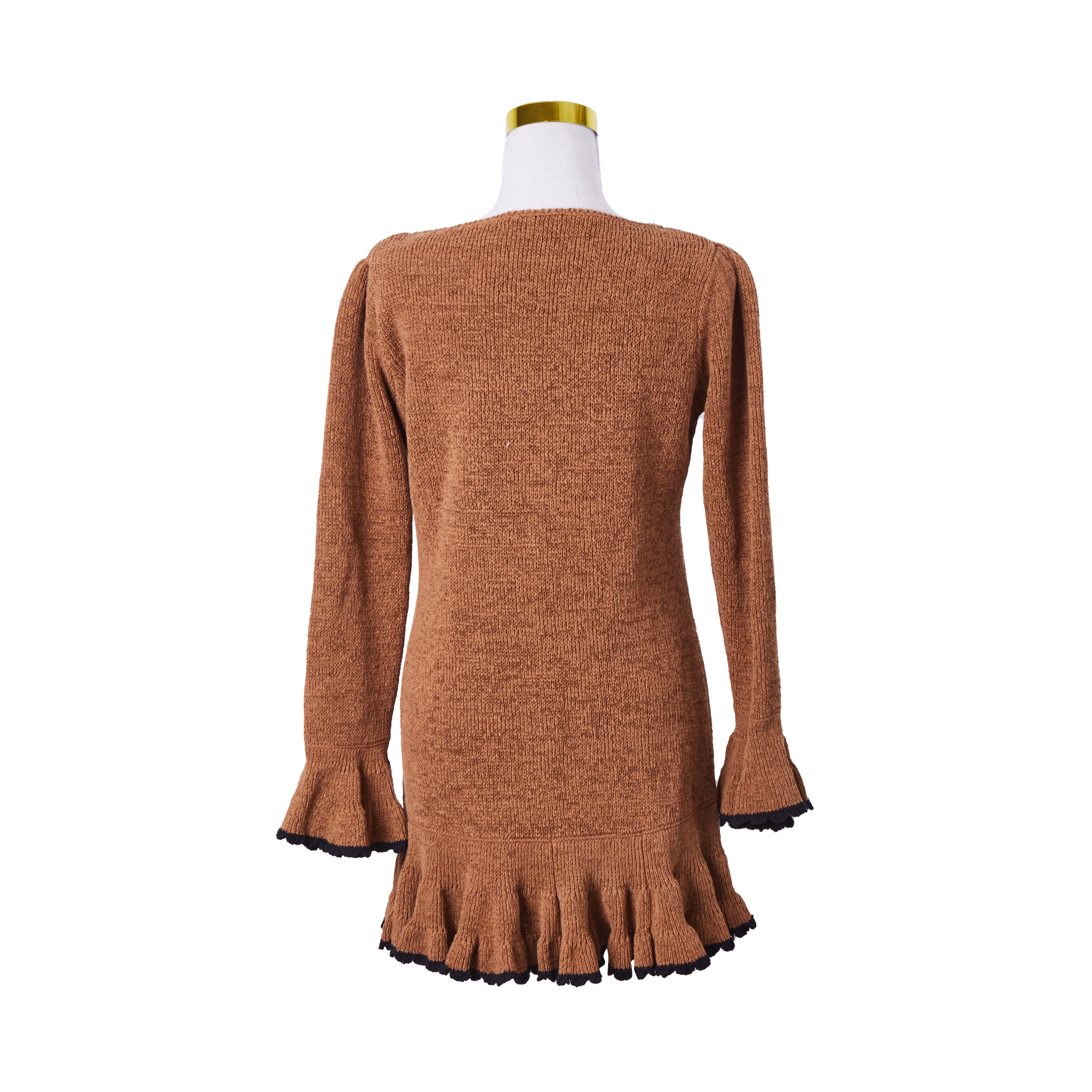 Scanlan And Theodore Brown Long Sleeve Frill Dress