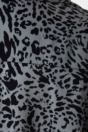 Caroline Morgan Green Cheetah Print Long Sleeve Blouse