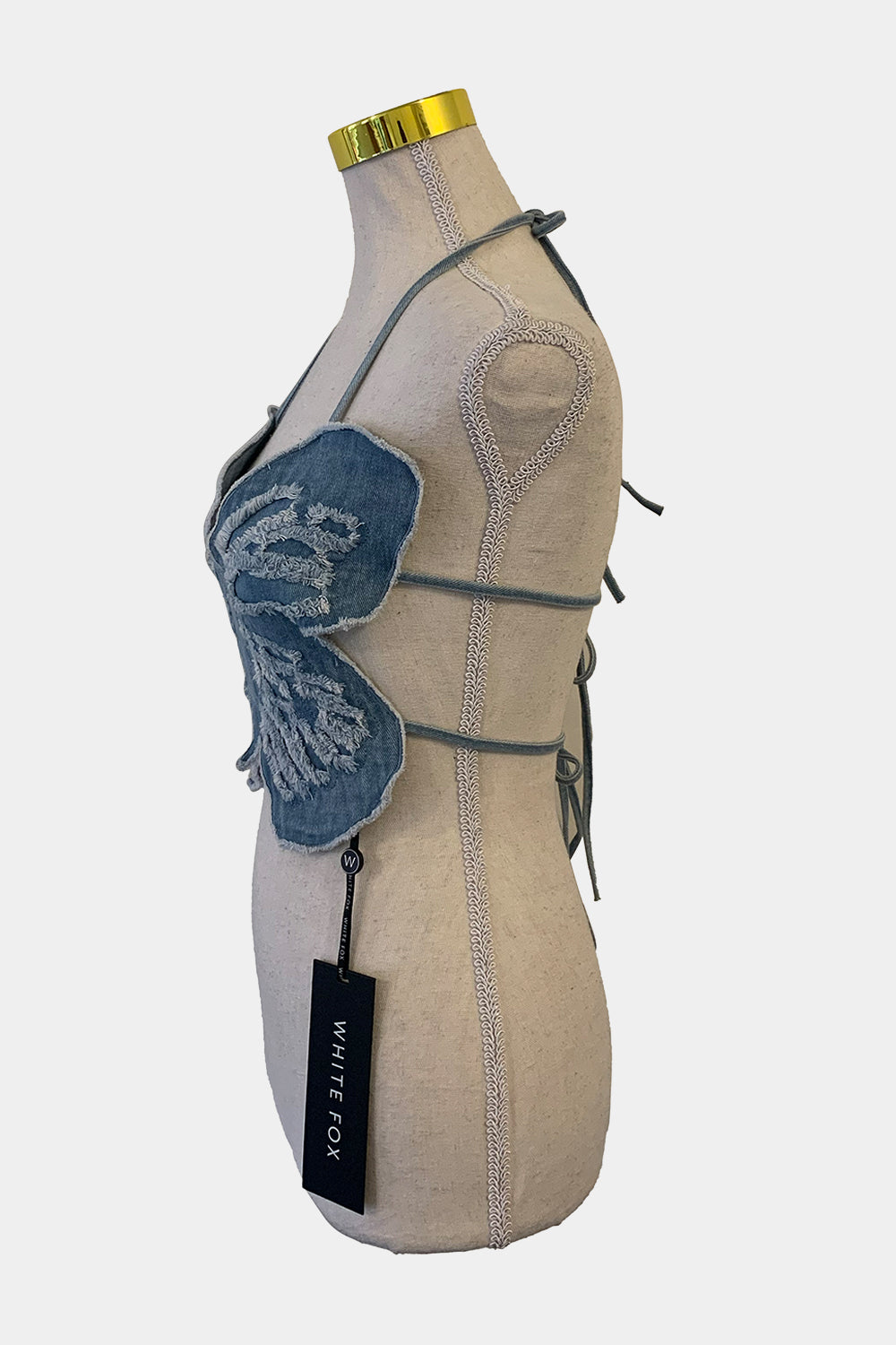 White Fox Blue Denim Top