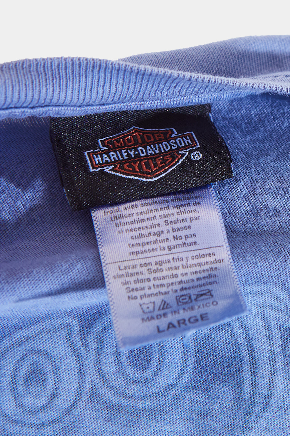 Harley Davidson Blue Rhinestone Logo T Shirt