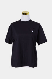 PLAYBOY Black Embroidered Logo T Shirt