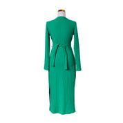 Forever New Green Long Sleeve Wrap Dress with Cut Out
