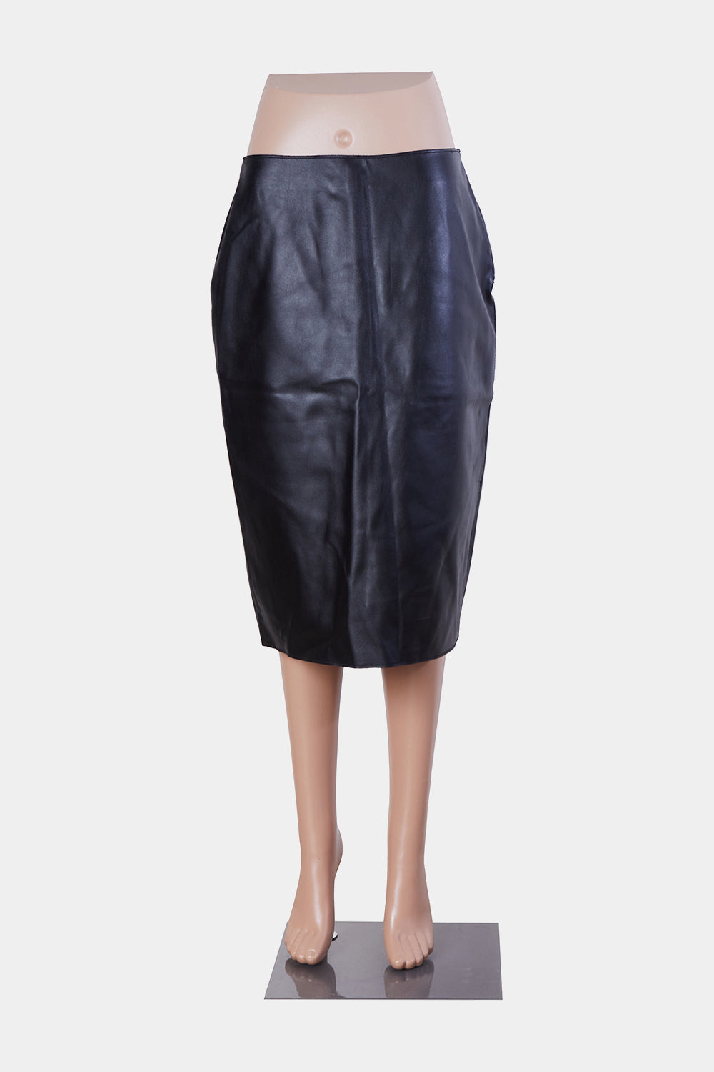WITCHERY Black PU Pencil Skirt