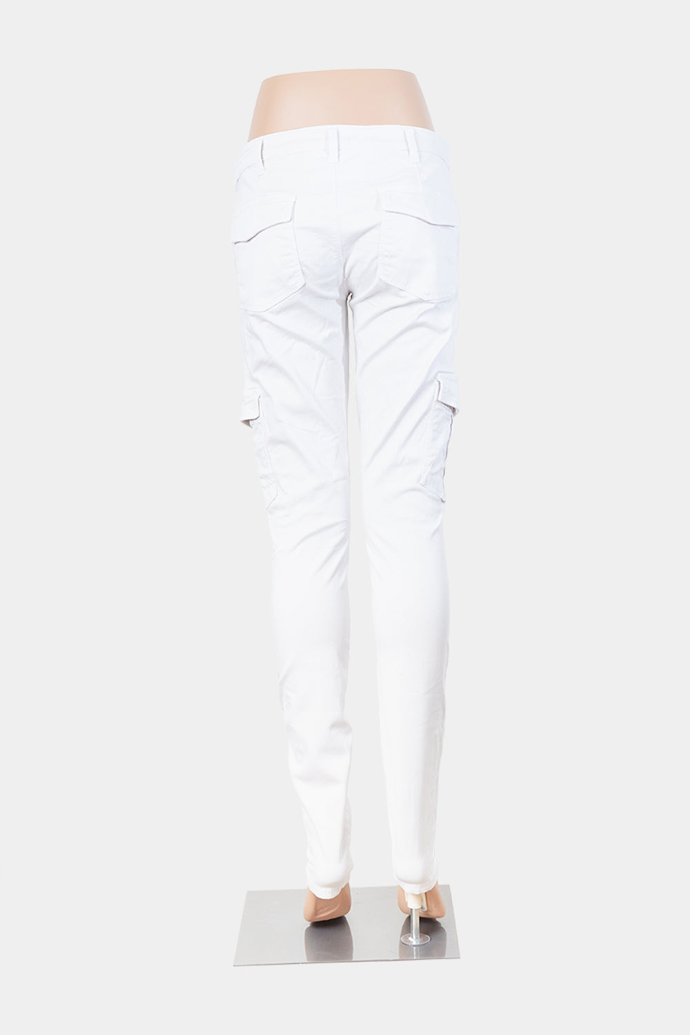 Hunky Dory White Low Rise Cargo Detail Pants