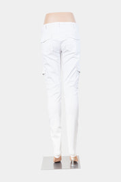 Hunky Dory White Low Rise Cargo Detail Pants