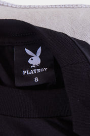 PLAYBOY Black Embroidered Logo T Shirt