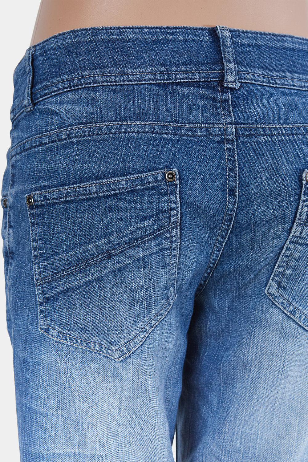 K Woman Blue Low Rise Boot Cut Jeans