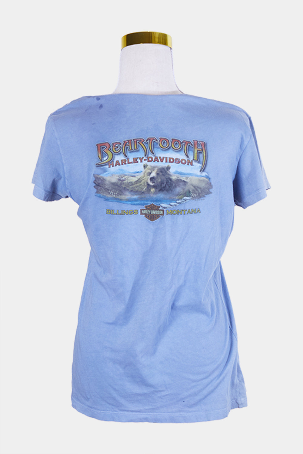 Harley Davidson Blue Rhinestone Logo T Shirt