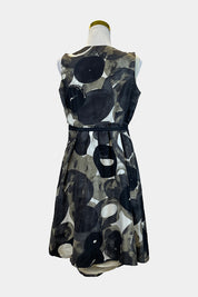 OJAY Black Pattern Midi Dress