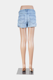 Abercrombie And Fitch Blue Embroidered Denim Shorts