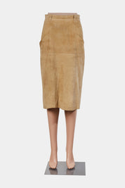 Assorted Brands Tan Suede Midi Skirt