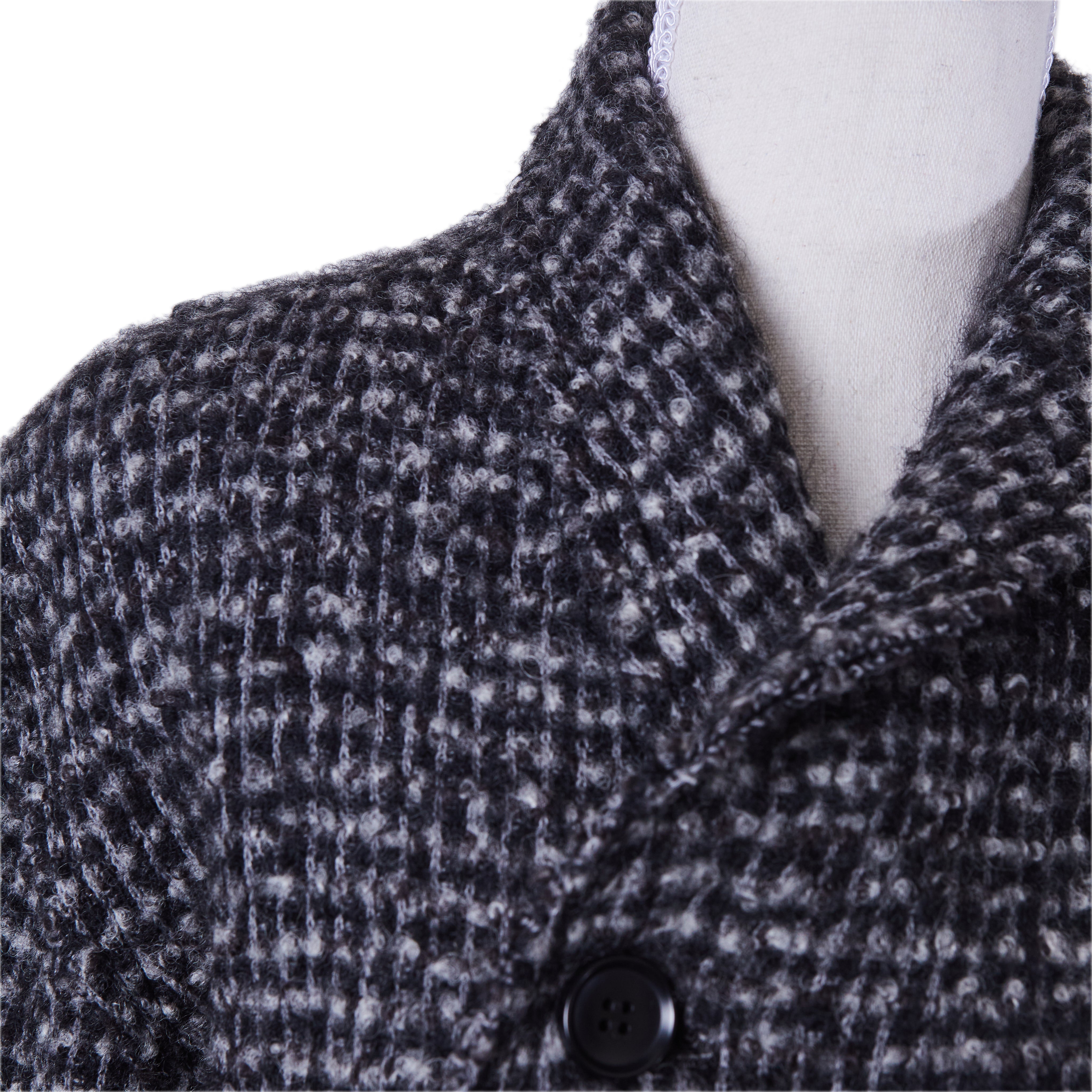 Pas De Calais Grey and Black Double Breasted Coat