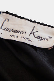 Laurence Kazar Black Sequin and Beaded Silk Midi Dress