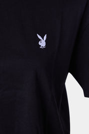PLAYBOY Black Embroidered Logo T Shirt