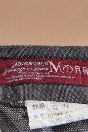 MOONWOMEN Grey Low Rise Utility Pants