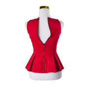 Armani Exchange Red Sleeveless Peplum Top