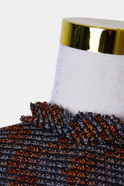 ZARA Orange and Black Hgh Neck Knit Top